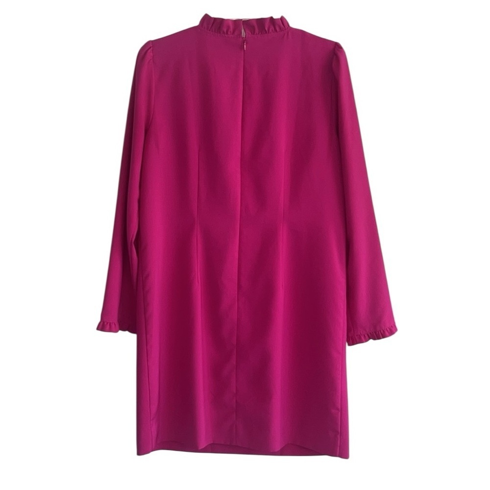 J. Crew Fuchsia Ruffleneck Shift Dress size 6 - Picture 6 of 12
